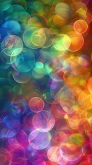 Vibrant festive background filled with colorful circles softly blurred, creating a magical atmosphere perfect for holiday decorations or party designs