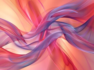 abstract background with smooth wavy lines in pink and orange colors