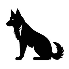 Siberian Husky Silhouette isolated on white background. Vector illustration