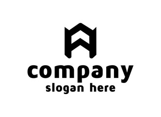 double f logo design next arrow silhouette concept