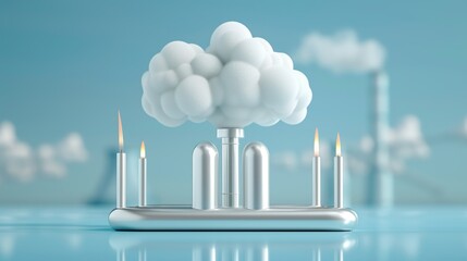 Fototapeta premium Educational visuals on carbon pricing mechanisms, explaining cap-and-trade systems and carbon taxes to incentivize emissions reductions. Illustration, Image, , Minimalism,