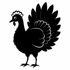 Turkey bird vector illustration, türkiye vector art, Thanksgiving türkiye bird silhouette, chicken with a chicken