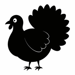 Fototapeta premium Turkey bird vector illustration, türkiye vector art, Thanksgiving türkiye bird silhouette, chicken with a chicken