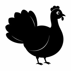 Turkey bird vector illustration, türkiye vector art, Thanksgiving türkiye bird silhouette, chicken with a chicken