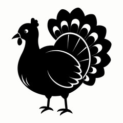 Turkey bird vector illustration, türkiye vector art, Thanksgiving türkiye bird silhouette, chicken with a chicken