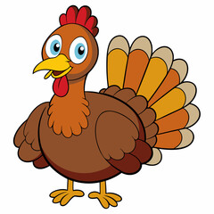 Turkey bird vector illustration, türkiye vector art, Thanksgiving türkiye bird silhouette, chicken with a chicken