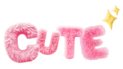Cute word sticker png element, editable  fluffy pink font design