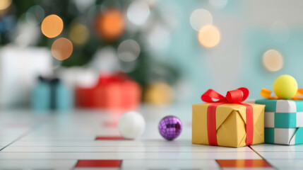 '' closeup of a bingo prize table with various gifts and colorful items isolated on a white background 