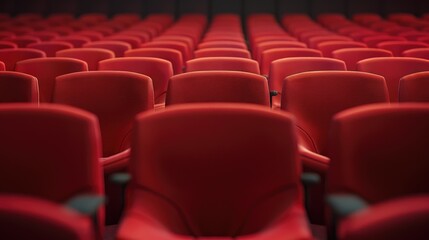 Naklejka premium Red rows of chairs