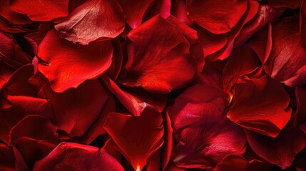 Naklejka premium Red rose petals with space for text close up
