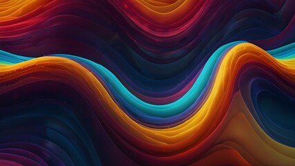 Glowing liquid color waves background Generative AI