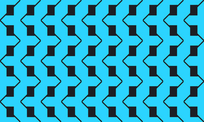 seamless black box and blue  vertical zigzag line on white pattern, vertical Zig zag chevron blue on white tile repeat seamless pattern replete image design for fabric printing
