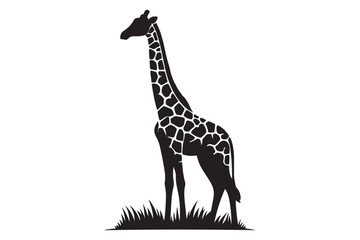 Fototapeta premium Giraffe Animal Silhouettes vector illustration - Generative AI