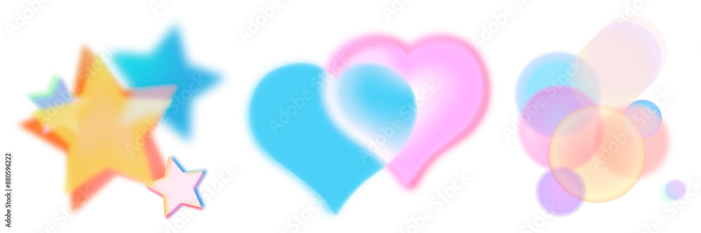 Poster bokeh effect png png element set on transparent background