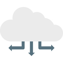 Cloud Network vector icon in flat style with isolated background 