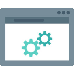 Web Setting vector icon in flat style with isolated background 