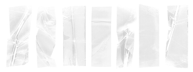 Wrinkled clear tape png on transparent background