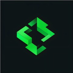 Simple logo image for future-oriented tech start-ups using green and black