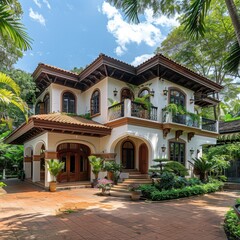 Fototapeta premium beautiful house ,cozy house for sale