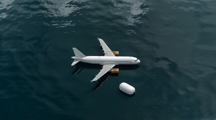 Fototapeta premium Artwork depicting climate refugees and migration due to environmental displacement, emphasizing humanitarian impacts and adaptation challenges. Illustration, Image, , Minimalism,