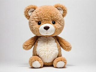 Obraz premium Photograph a cute stuffed animal toy isolated on a white background.