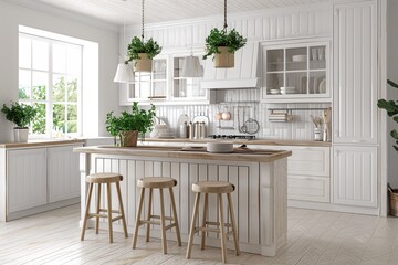 scandinavian inspired kitchen mockup