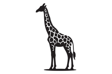 Fototapeta premium Giraffe set Animal Silhouettes vector illustration - Generative AI