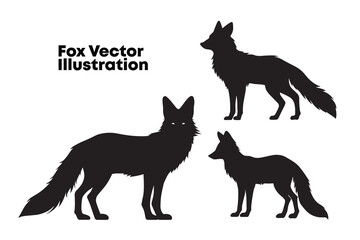Fox Silhouette. Fox Vector Illustration.