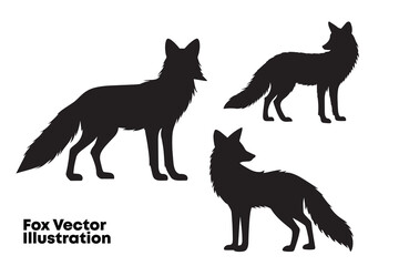 Fox Silhouette. Fox Vector Illustration.