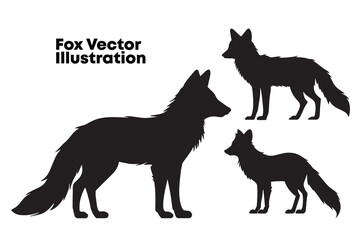 Fox Silhouette. Fox Vector Illustration.