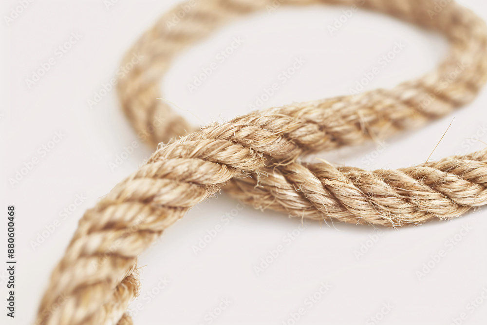 Aufkleber a twisted rope showcasing its texture and intricate weaving pattern against a plain background
