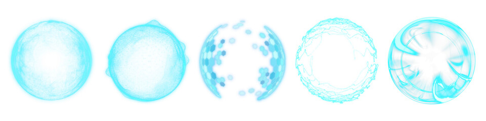 PNG Blue digital element  cut out element set