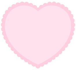heart scallop frame isolated. Template for photo. Empty photo frame.
