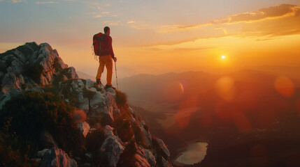 Obraz premium hiker in the mountains