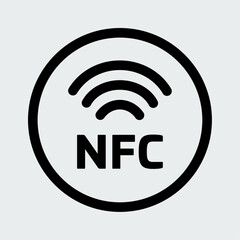 NFC payment icon. Near field communication. Fast payment. Wireless pay.