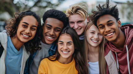 Obraz premium group of friends smiling together 