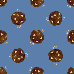 Seamless cookie pattern. Design for fabric, textile, wallpaper, packaging.	