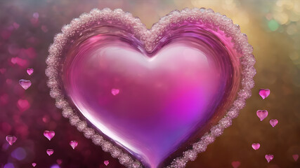 Obraz premium Heart shape for Love concept, Valentine's Day concepts. love symbol, concept for Valentine's Day, wedding etc. Heart elements for love concept design. AI generated image