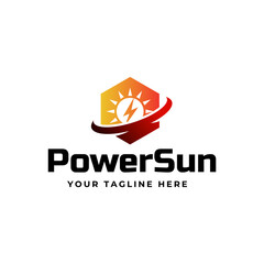 Solar Energy logo designs vector, Sun power logo