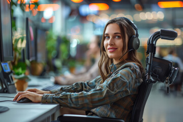 Fototapeta premium Wheelchair Customer Support Representative