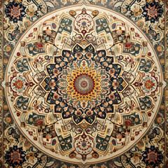 Top View of Antique Persian Carpet with Pattern