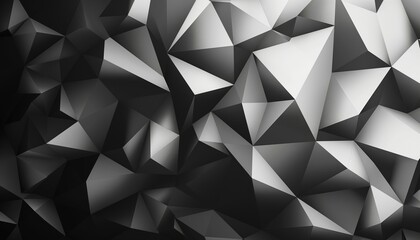 Fototapeta premium Abstract background with black and white gradient triangles