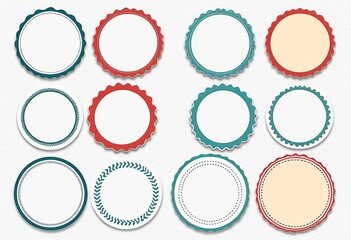 Playful Wavy Line Stickers with White Borders: Minimalist Design for Social Media and Web Graphics