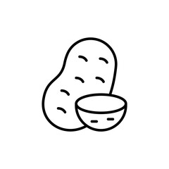 Potato outline icons, minimalist vector illustration ,simple transparent graphic element .Isolated on white background