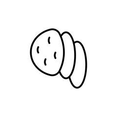 Potato slice outline icons, minimalist vector illustration ,simple transparent graphic element .Isolated on white background