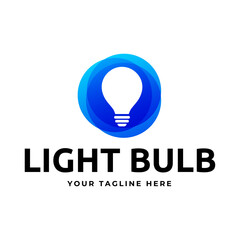 Light bulb logo design vector.