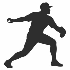 Baseball player vector illustration, player vector art, Baseball player silhouette, Baseball player hitting ball