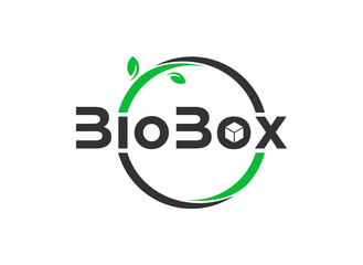 Box logo design nature leaf bio concept