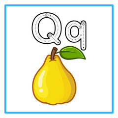 tracing alfabet fresh quince illustration © Rahmatullah