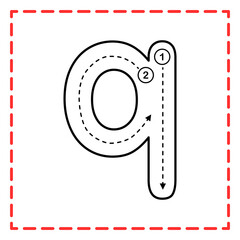 tracing alfabet qq illustration © Rahmatullah
